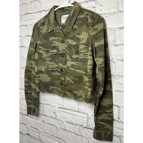Mudd cropped camo button up jacket XS - Picture 3 of 7